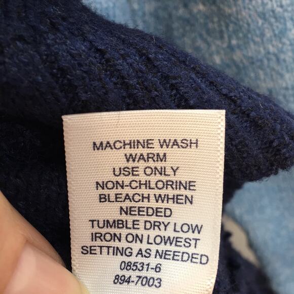 NWT St John's Bay Long Sweater with Cowl Neck Blue & Cream Color Women's Size 1X - Picture 12 of 15